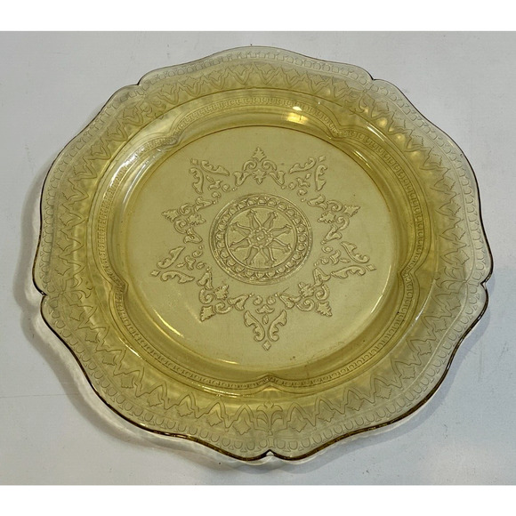 Vintage Depression 11" Federal Glass Amber Patrician/Spoke Pattern Dinner Plate - Picture 8 of 8